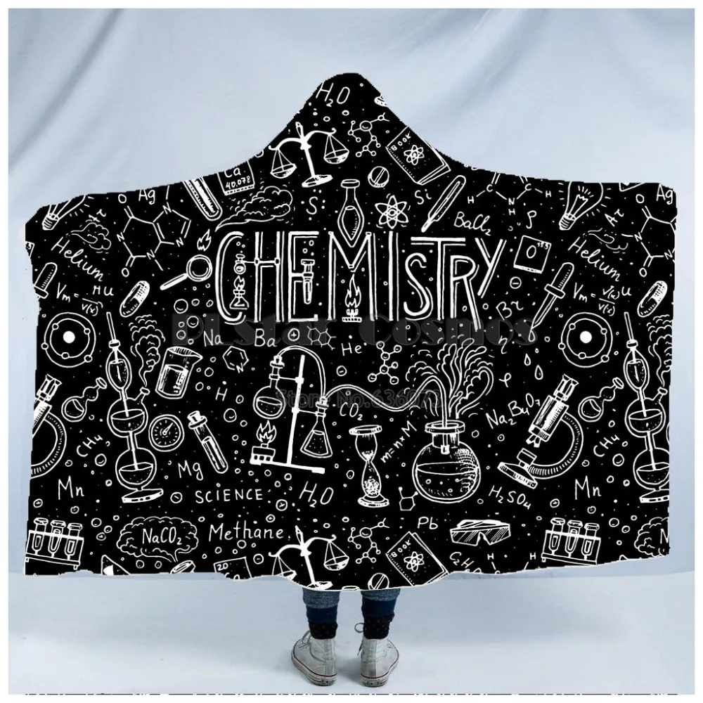 Plstar Cosmos Math science for boy Graphic funny Hooded Blanket 3D full print Wearable Adults men women style5 | Дом и сад