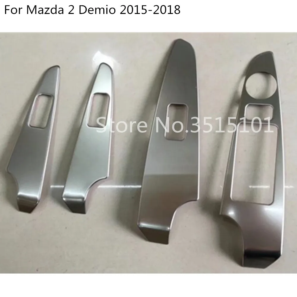 Car Door Window Glass Interior Panel Armrest Lift Switch Button Trim Frame Molding 4pcs For Mazda 2 Demio 2015 2016 2017 2018 | Автомобили