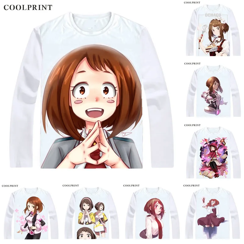 Футболка Uraraka Ochako мужская с принтом повседневная винтажная рубашка длинным