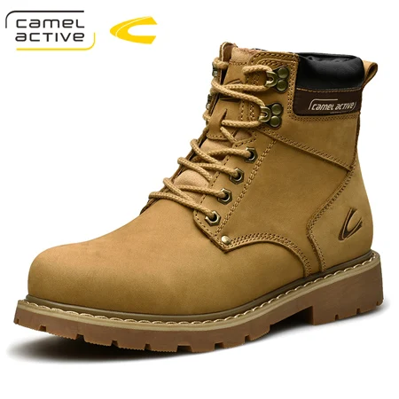Camel Active/Новинка; высококачественные мужские Ботильоны; уличные повседневные сапоги для верховой езды; Zapatos de Hombre; мужские ботинки - Цвет: Цвет: желтый