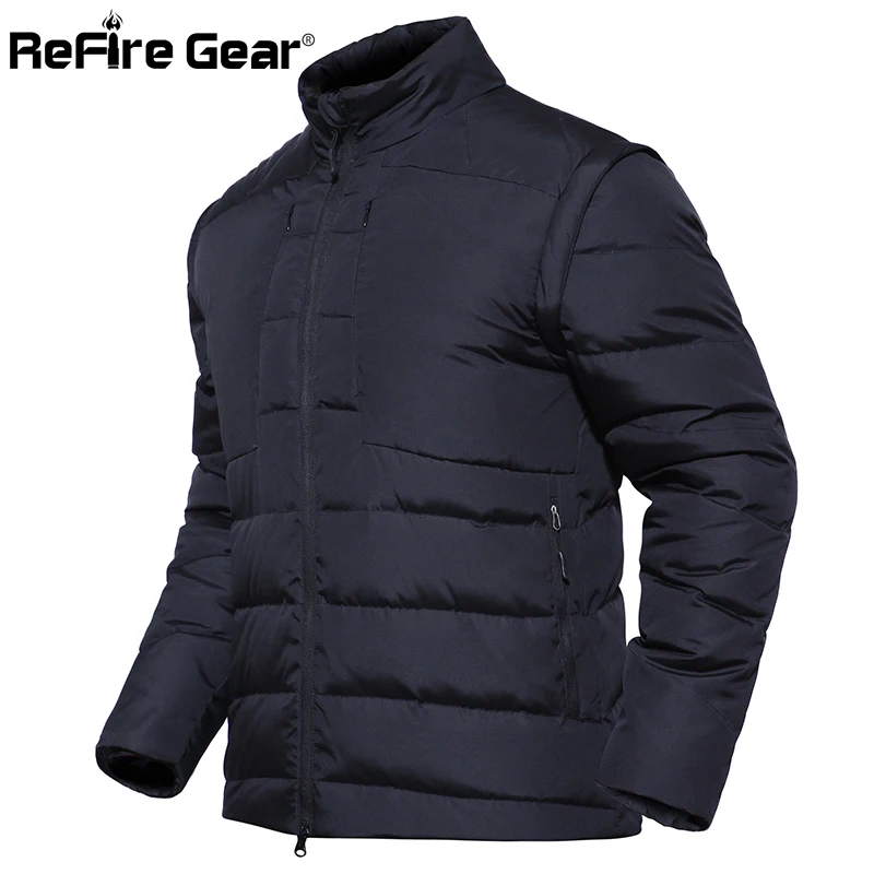 Refire gear зимняя теплая тактическая стеганая куртка мужская водонепроницаемая военная стильная армейская куртка с рукавами Съемная верхняя одежда парка пальто