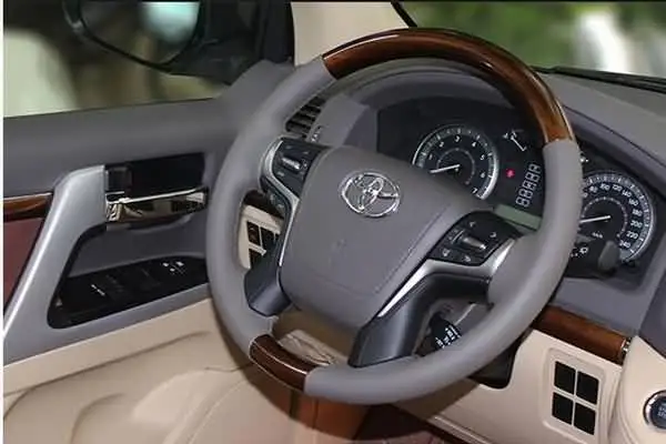 Luhuezu алюминиевый сплав Руль с деревянным для Toyota Land Cruiser 200 аксессуары
