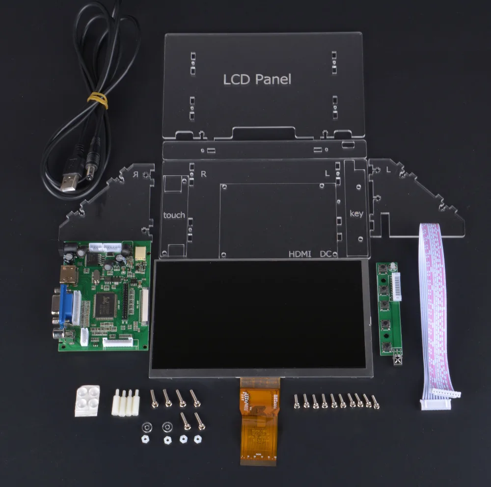 2018 новые Raspberry Pi 7 дюймов ЖК-дисплей Экран HDMI HD 1024*600 Дисплей модуль комплект с
