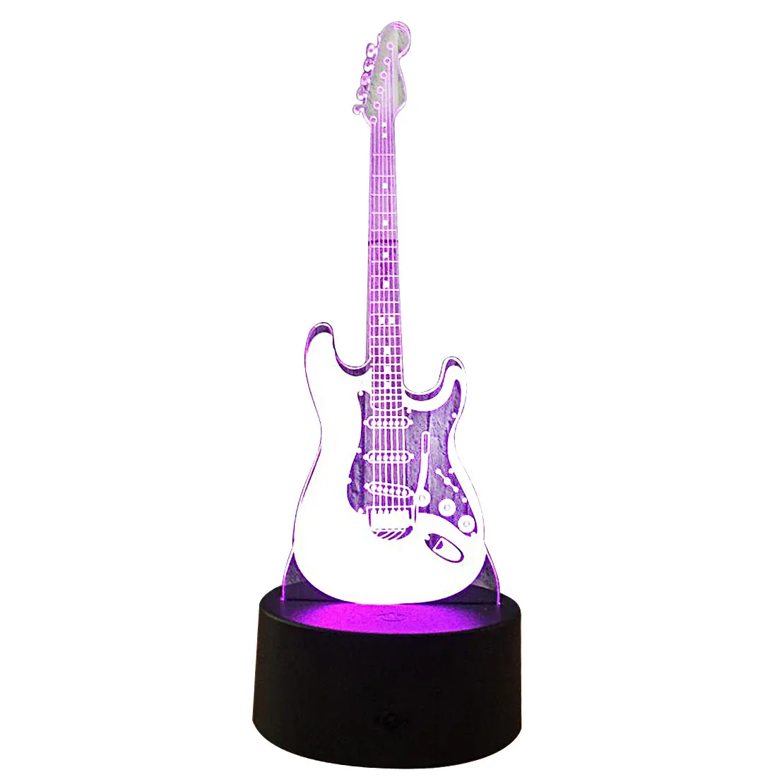 Креативная 3D электрическая гитара модель Иллюзия 3d лампа LED 7 цветов Изменение USB