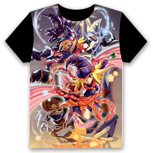 Мужская футболка аниме Yu-Gi-Oh! Дуэль Монстры печатных косплей с коротким рукавом унисекс Повседневная Черная футболка топы Летняя забавная рубашка - Цвет: 11