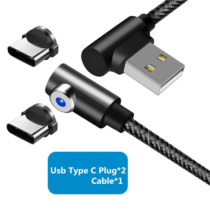 2PCS TypeC Black Магнитный usb-кабель SPEDU 3 в 1 для зарядки xiaomi mi 8 9 huawei p20 lite honor oneplus 6t iPhone usb type C mi cro usb кабель - Цвет: 2PCS TypeC Black