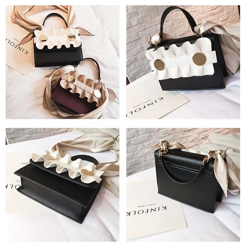 Moeluohouse шарфы для женщин Ruched оборками сумки Tote плеча Corssbody сумка откидной крышкой