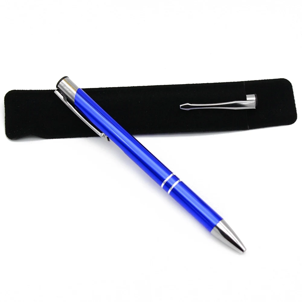 Royal Blue With Bag 10 комплектов персонализированные индивидуальные роскошный Металл ручки свадебный подарок бизнес, логотип крещение для душа выгравированы с сумками - Цвет: Royal Blue With Bag