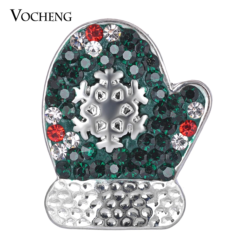 

10PCS/Lot Wholesale Vocheng Snap Charms Christmas Gift Snowflake Gloves 4 Colors 18mm Crystal Charms Vn-1605*10 Free Shipping