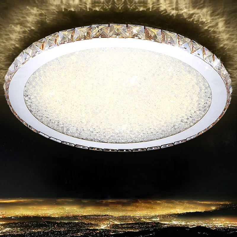 Современная круглая потолочная светодиодная лампа креативный хрустальный