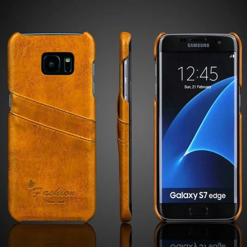 HC55 Старинные S7/S7 Крайний Случай Кожаный Бумажник Слот Для Карты Fundas Samsung Galaxy Edge/S6/S6