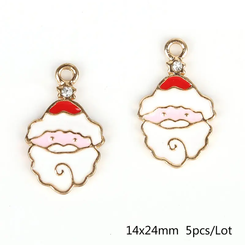 Big Santa Claus 5 шт./лот, Новое поступление, Рождественский сплав, подвеска, золотой цвет, для женщин, сделай сам, специальное ожерелье, браслет, серьги, ручная работа, ювелирное изделие - Окраска металла: Big Santa Claus