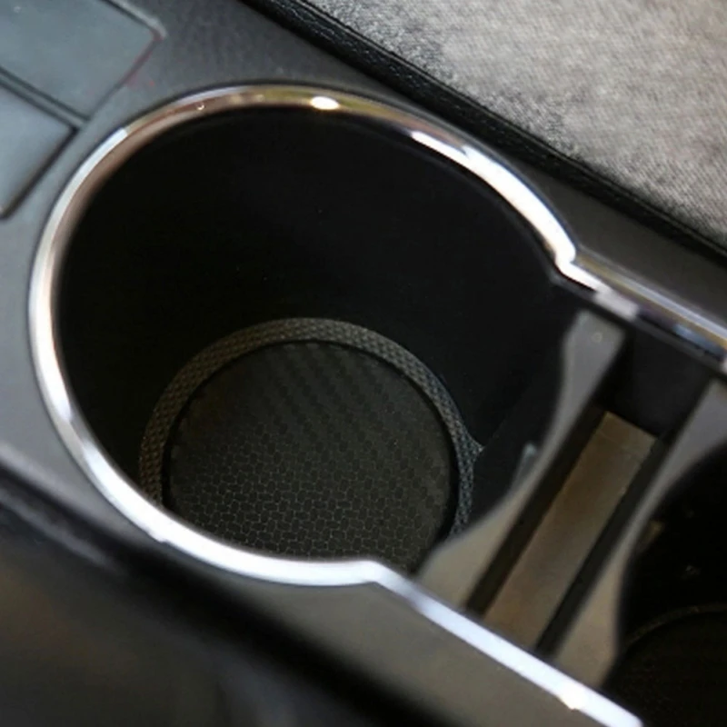 New 2pcs Car Cup Mats Non-slip Vehicle Carbon Fibe Water Bottle Holder Anti-slip Pad Mat | Автомобили и мотоциклы