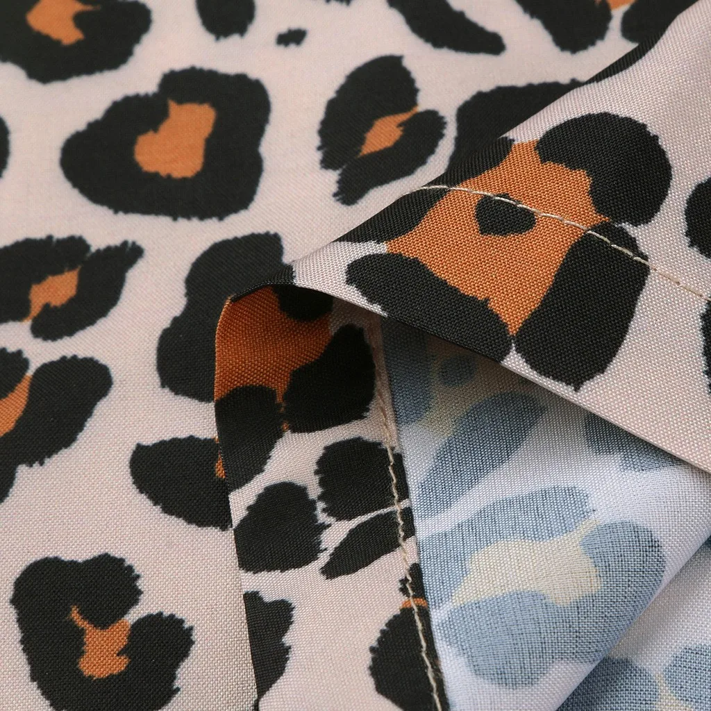 Летняя гавайская рубашка для мужчин мешковатые пляжные леопардовые футболки с