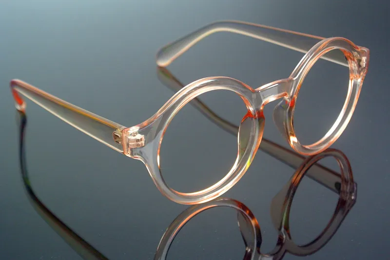 Винтажные круглые чайные прозрачные оправы для очков мужчин и женщин без линз Rx