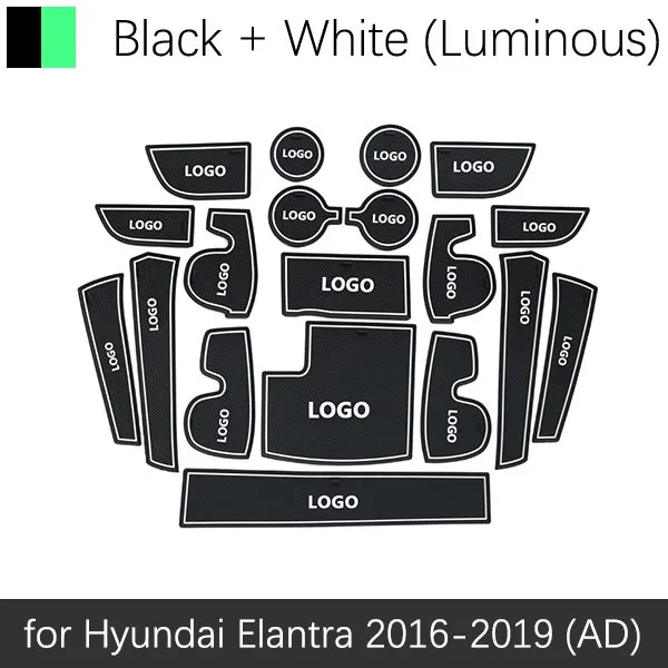 AD 16-19 White Противоскользящий коврик для hyundai Elantra AD Avante Super Elantra Sport Gate Slot Coaster анти-грязный Коврик для двери - Название цвета: AD 16-19 White