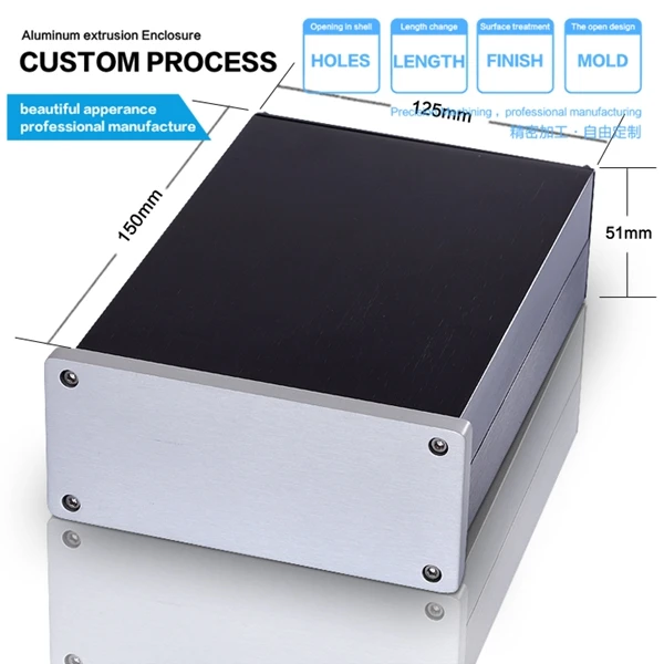 125*51*180 мм 4 92 ''x 2 0'' x 7 08 ''алюминиевый проектный корпус усилителя|enclosure