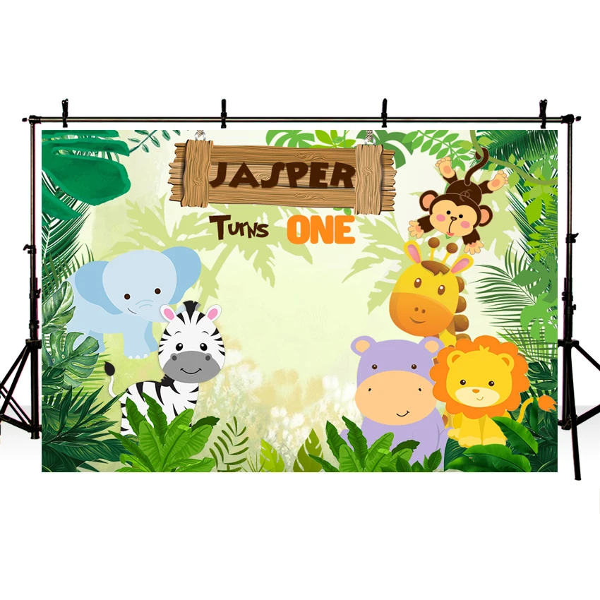 

Виниловый тканевый фон для фотосъемки детей в стиле джунглей