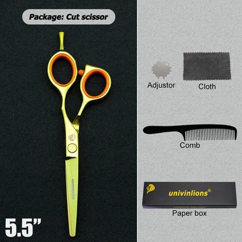 5501-CUT 5,5/" золотые ножницы, ножницы для волос, японские парикмахерские ножницы, парикмахерские принадлежности, парикмахерские ножницы для стрижки - Цвет: 5501-CUT