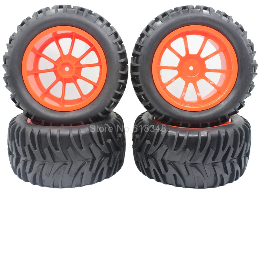 4x RC грузовые шины губка и колеса обода вставляется для 1/10 HSP Himoto Redcat AMAX Exceed HPI Off Road