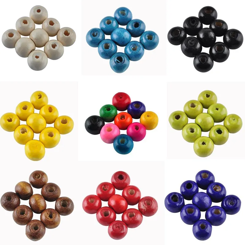 Модные круглые деревянные разделительные шарики 8 мм 200 шт./лот разных цветов