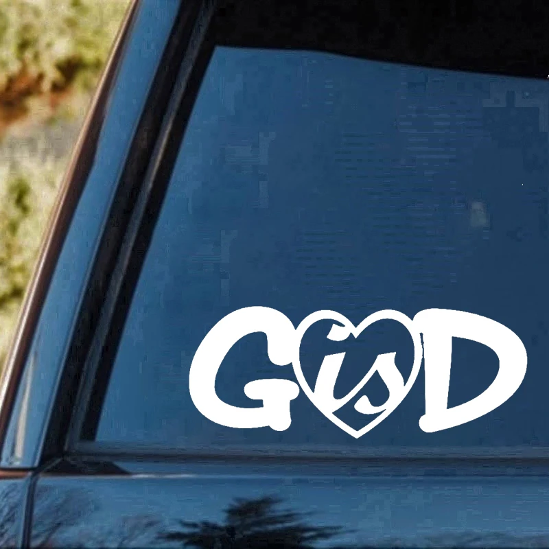 Виниловая наклейка на окно автомобиля с надписью God Is Love Heart | Автомобили и