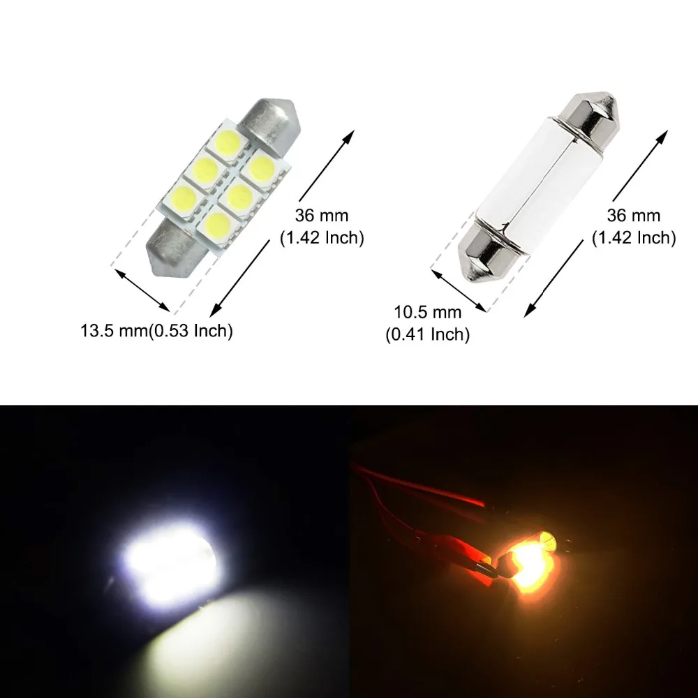 AGLINT 10 шт./лот оптовая продажа светодиодный гирлянда 36 мм C5W 5050 6 SMD авто светильник