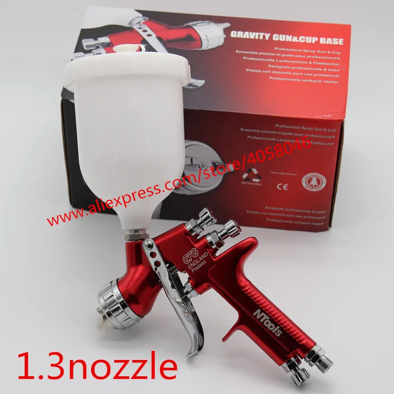 straight 1.3nozzle Оптом и в розницу профессиональный распылитель GFG с высоким распылителем LVMP автомобильный краскопульт, окрашенный высокоэффективный распылитель GFG - Цвет: straight 1.3nozzle