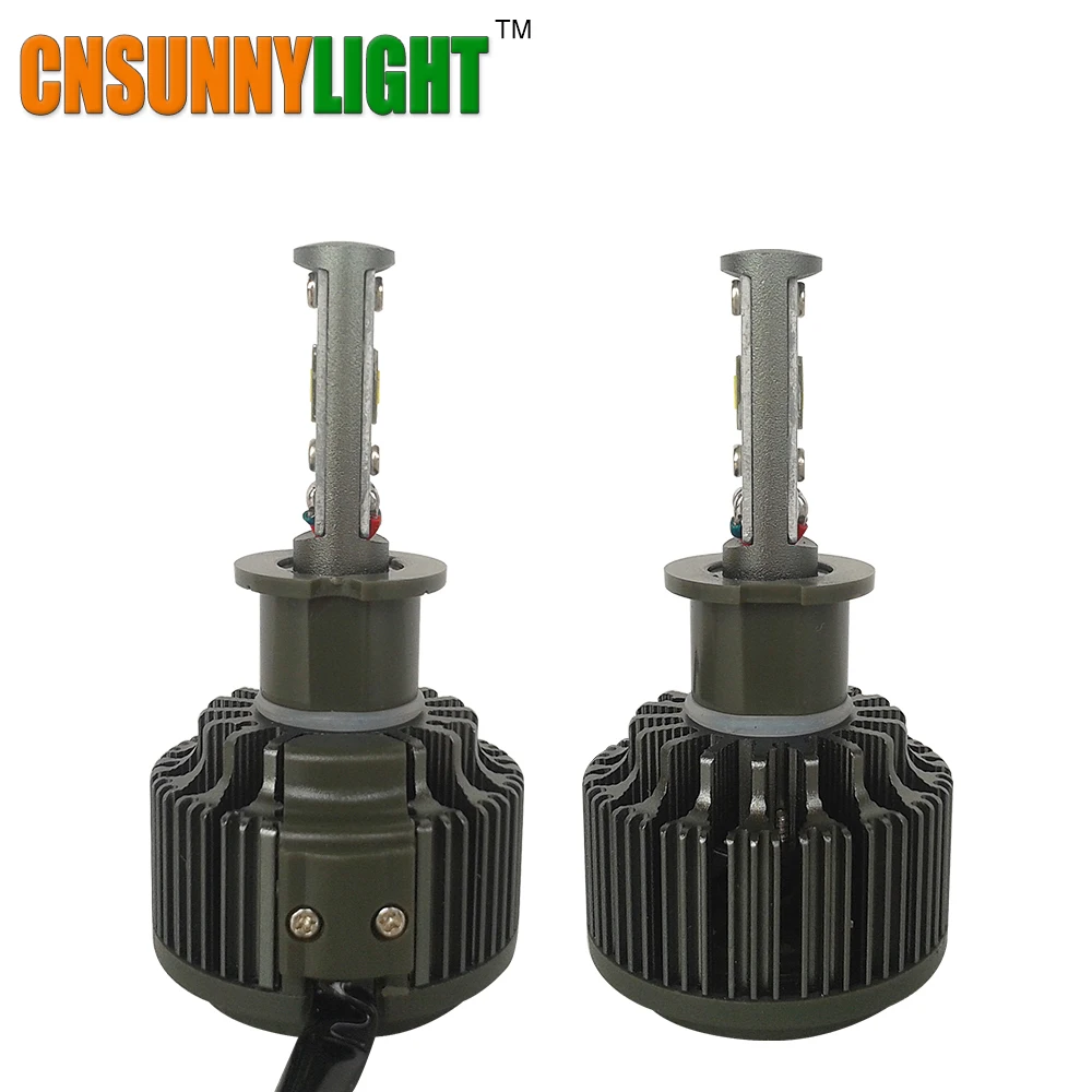 CNSUNNY светильник H3 Светодиодный светильник 30 Вт 3600LM 5500 к автомобильный светильник низкое потребление Высокий люмен комплект белый 12 В 24 в также для мото