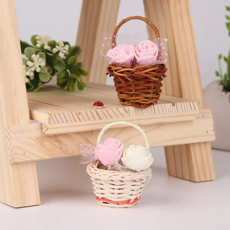 1 предмет мини плетению ротанга хранилище корзина для фруктов из коробка