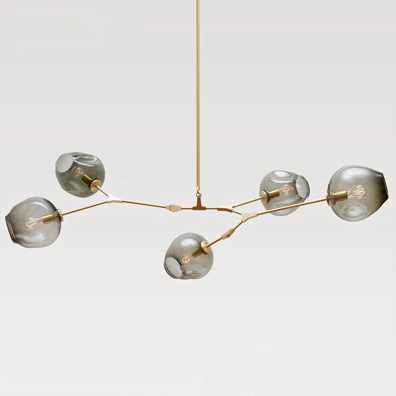 Бесплатная доставка современный светильник люстра стеклянный остров ing Led золото