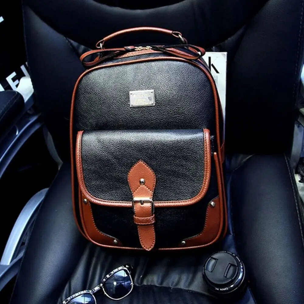 Винтажная женская сумка из искусственной кожи рюкзак на плечо дорожная школьная