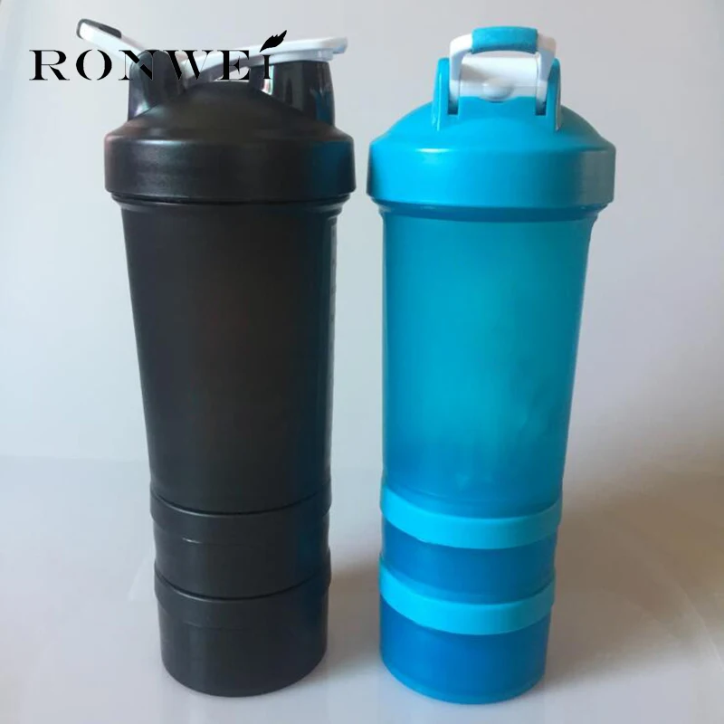 Бутылка для протеинового порошка "Muscle Fitness Shaker" с заменителем приема пищи и 3 слоями специального молочного сыворотки.