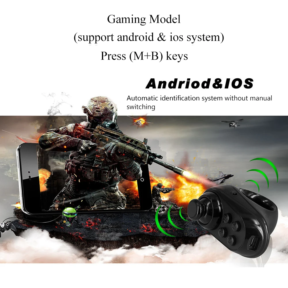 Беспроводной Bluetooth Пальчиковый игровой контроллер ручка адаптер мышь селфи переключатель страниц функция Поддержка Android iOS системы