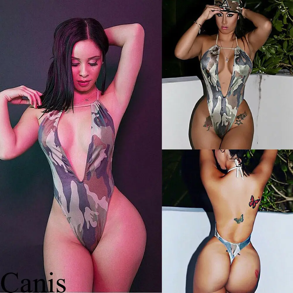 Women's Swimsuit Beachwear Swimwear V-Neck Monokini Bikini Bathing Backless Suit | Женская одежда