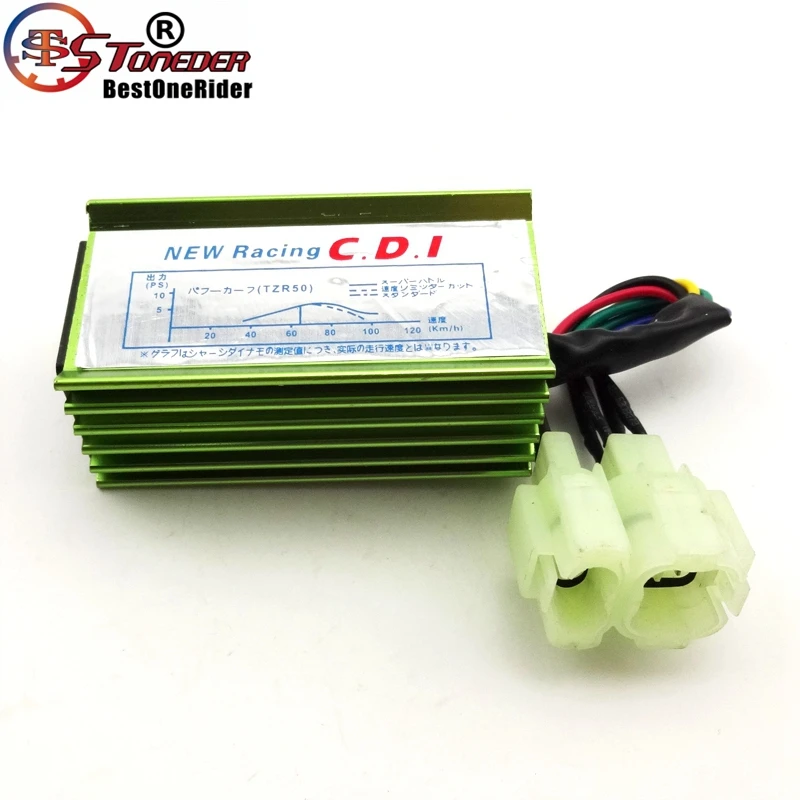STONEDER Green Racing 6 Pin AC Зажигание CDI Коробка для GY6 50cc 70 90cc 110cc 125cc 150cc двигатель Мопед ATV Quad Багги скутер