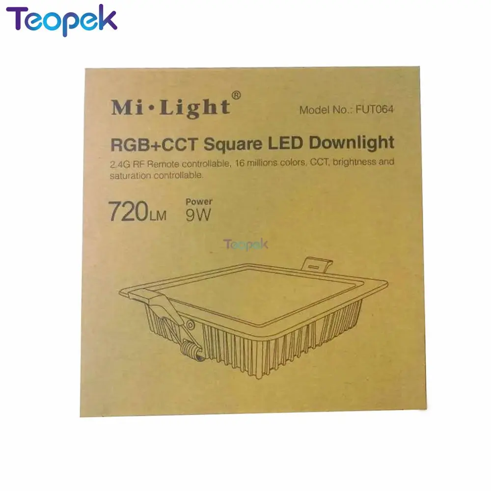 Mi. light 9 Вт RGB + CCT Квадратный светодиодный светильник FUT064 AC100 ~ 240 В FUT089 8-Zone пульт