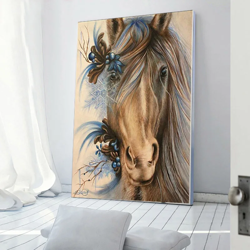 Diamond Painting Handsome Horse DIY Embroidery Mosaic Handmade Kits Animal Pattern Home Decor Wall Sticker GIFT | Дом и сад