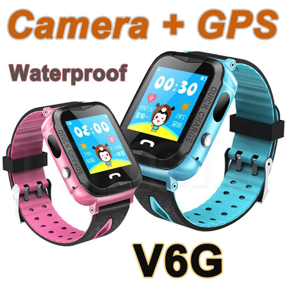 Новое поступление водонепроницаемые GPS умные часы V6G с камерой фонарик SOS