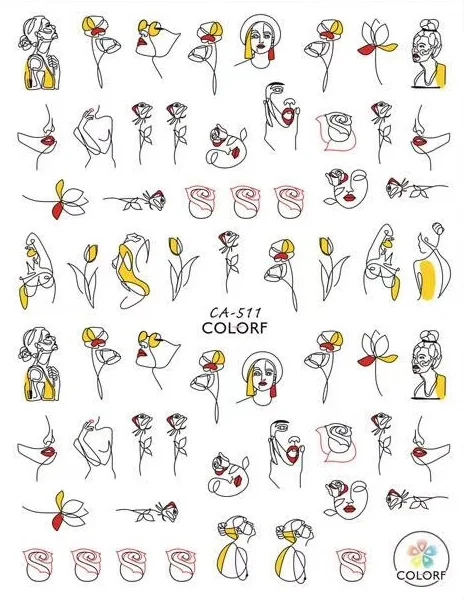 

HANYI-442 FASHION girl series CA-509-510-511 DESIGNS COOL 3d nail art stickers decal template diy nail tool decorations