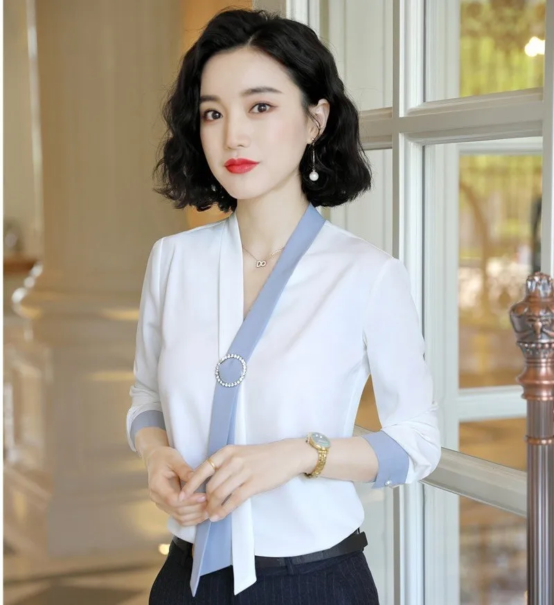 Женская Деловая блузка Элегантная Модная рубашка в офисном стиле осень 2019 |
