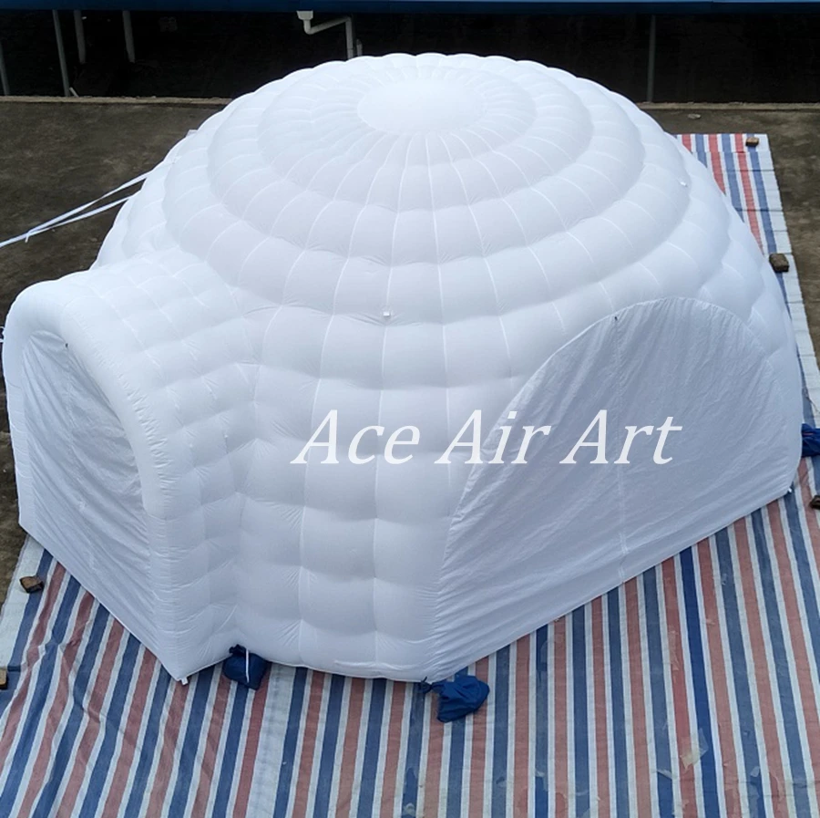 Сделано в Китае под заказ надувной светодиодный купол с 4 входами и дверными