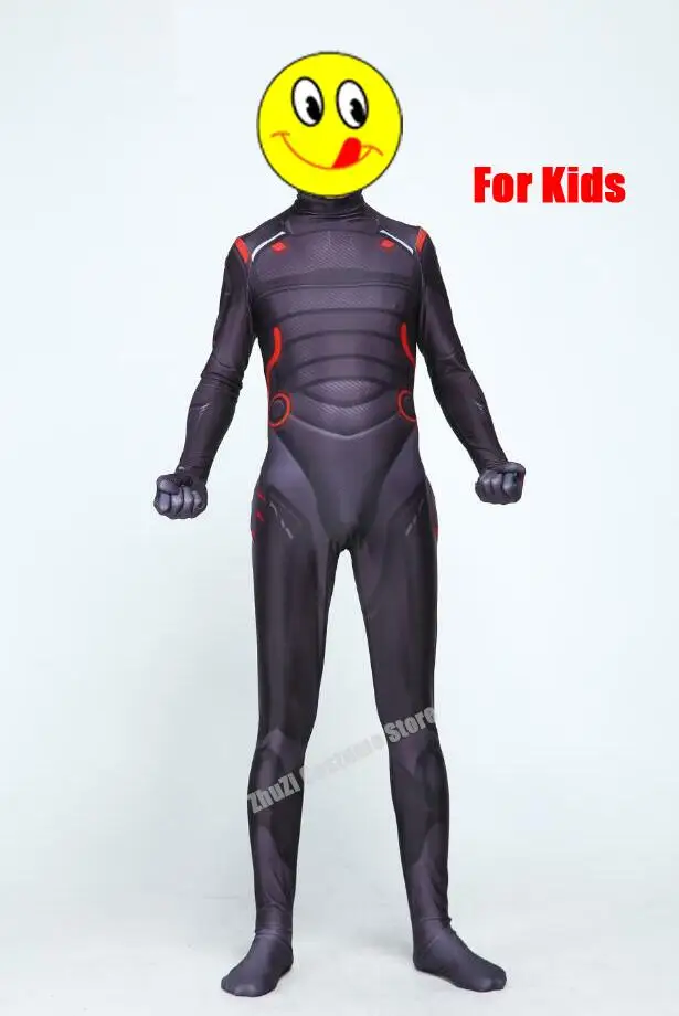 Kids Jumpsuit Игра Battle Royale Forniter Косплей Костюм Омега Oblivion link Zentai боди трико комбинезон костюм светодиодная маска Хэллоуин для детей - Цвет: Kids Jumpsuit