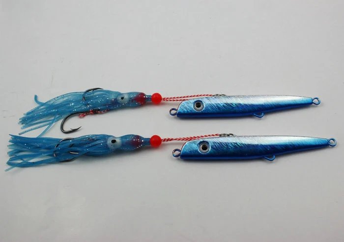 50 шт. 56 Г/80 Г/100 Г/150 Г Глубокое Море Троллинг Свинец Squid джиг Рыба Голубой
