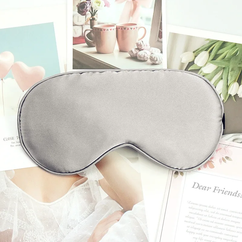 Faux Silk Eyeshade Sleeping Eye Mask Cover Eyepatch Blindfold Solid Portable New Sleep Masks
