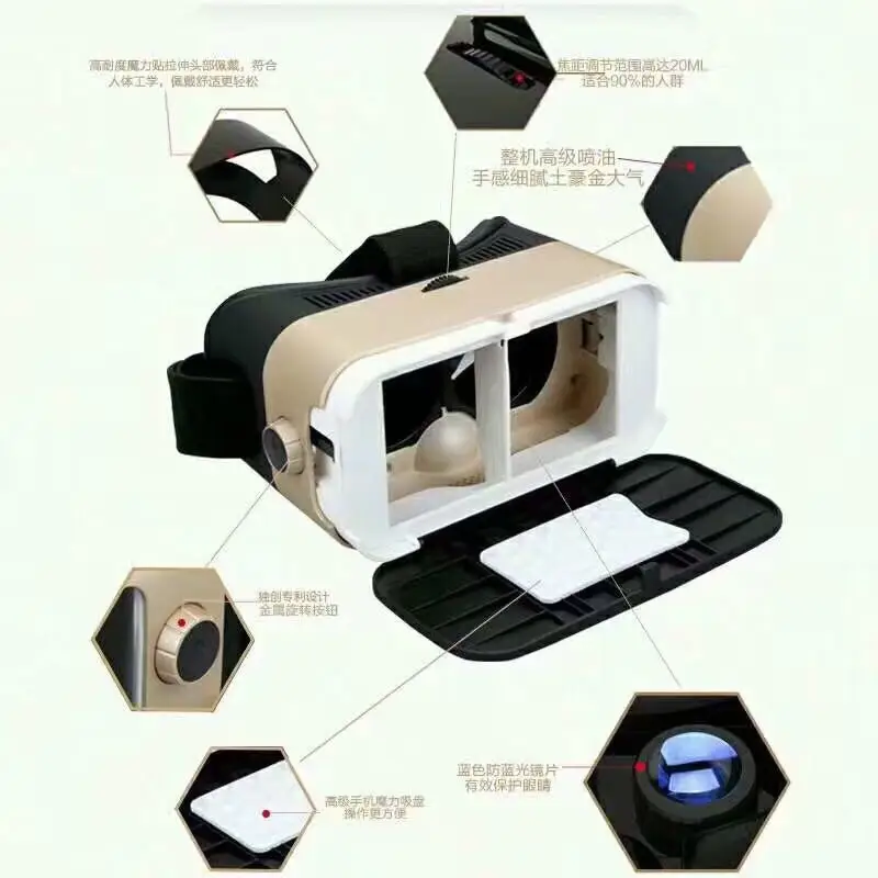 VR Очки виртуальной реальности коробка анти Bluelight VR очки линзы Visore 3D видео фильм виртуальные очки для Android iPhone