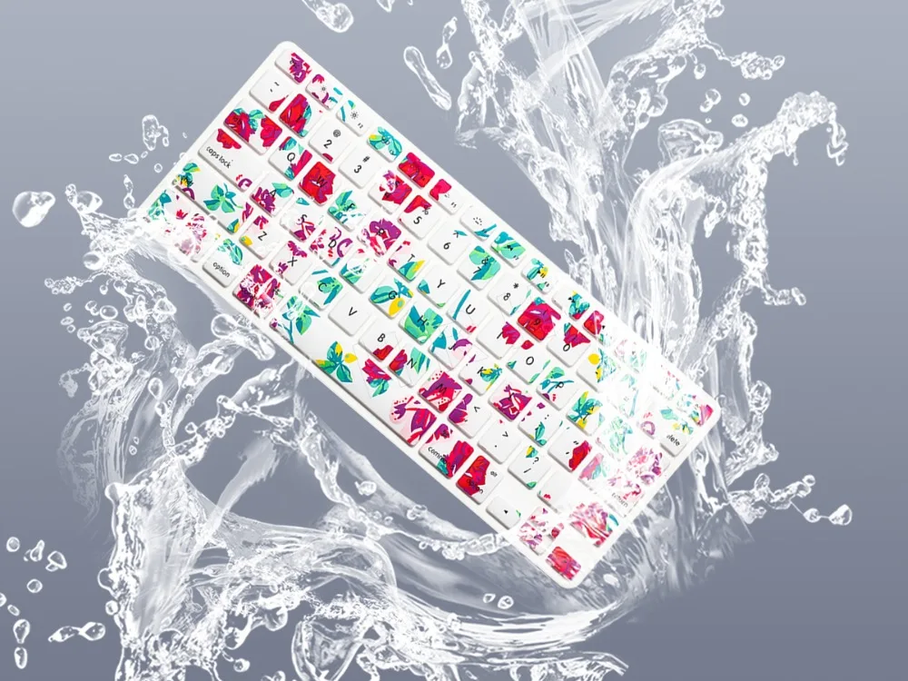 1 наклейка на ПК цветок Радуга силиконовый чехол для клавиатуры США защитный Apple