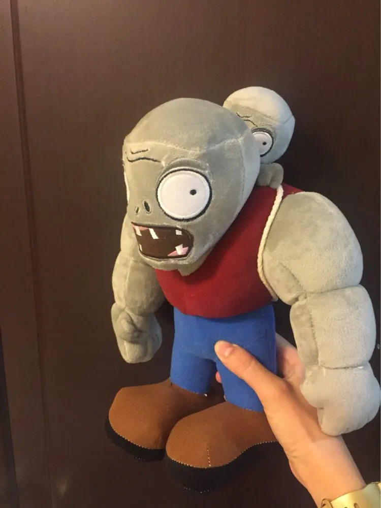 

[ Funny ] 45cm Big Plants VS Zombies Gargantuar Zombie PVZ Plush Stuffed Doll soft Big zombie carrying baby zombies doll toys