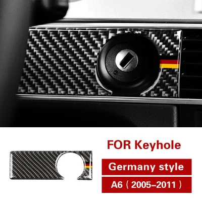 Germany style Машина для укладки карбонового волокна «Замочная скважина»; накладка наклейка запуска двигателя панель декоративное покрытие для audi a6 c5 c6 2005-2011 авто аксессуары - Название цвета: Germany style