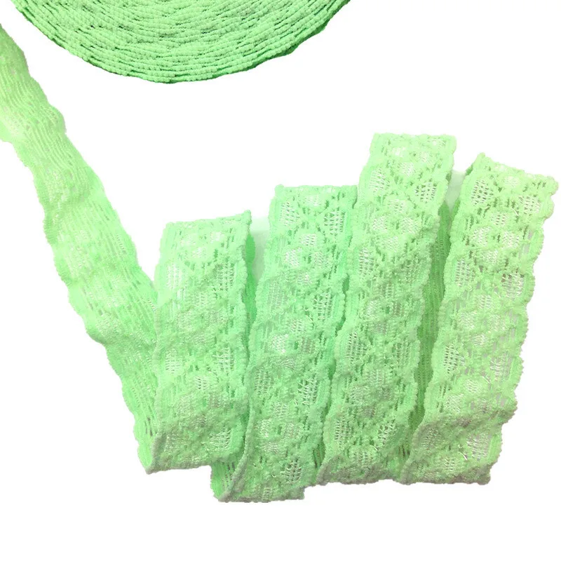 L11 Mint 5Yards 5/8 Lace trim elastic bands DIY Headband Girls Ponytails decoration Accessories - Цвет: L11 Mint